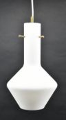 ITALIAN MID CENTURY CIRCA 1950S OPALINE GLASS PENDANT CEILING LIGHT