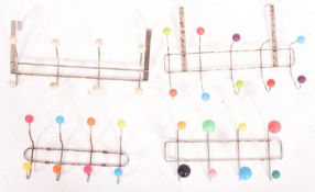 SELECTION OF RETRO-STYLE CHROMED WALL MOUNTED COAT HOOKS