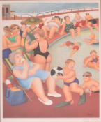 BERYL COOK - THE BATHING POOL - SIGNED COLOUR LITHOGRAPH