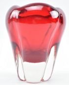 WILLIAM WILSON FOR WHITEFRIARS - MOLAR 9670 GLASS VASE IN RUBY RED