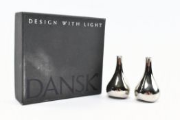 DANSK, FRANCE - MID CENTURY SILVER PLATED TEARDROP CANDLESTICKS