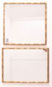 TWO VINTAGE GILT BAMBOO STYLE WALL MIRRORS