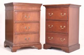 NEAR PAIR OF GEORGE III STYLE MAHOGANY BACHELOR CHEST OF DRAWERS
