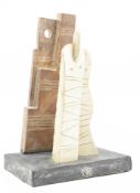 JOHN MALTBY (1936-2020) - 'TWO FIGURES & A WALL' - SCULPTURE