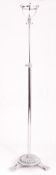 VINTAGE ART DECO CHROMED UPRIGHT OIL LAMP STAND