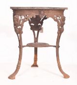 VICTORIAN 19TH CENTURY CAST IRON & WOOD PUB GARDEN TABLE
