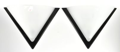 ALBANI - VEGA MODEL - PAIR OF ITALIAN 1980S GLASS & METAL WALL LIGHTS