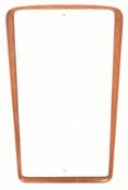 MID CENTURY TEAK FRAMED HANGING MIRROR