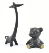 WALTER BOSSE FOR HERTA BALLER, AUSTRIA - TWO BRASS & IRON MINIATURE FIGURES