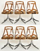 GRAFTON, USA - SIX MID CENTURY METAL & ACRYLIC DINING CHAIRS