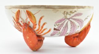 WEDGWOOD - VICTORIAN AESTHETIC MOVEMENT LOBSTER MAJOLICA CERAMIC SERVING BOWL