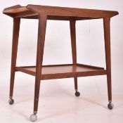 REMPLOY - MID CENTURY RETRO TEAK TWO TIER COCKTAIL TROLLEY