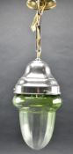 ITALIAN ART DECO CIRCA 1930S CHROME METAL & GLASS CEILING LIGHT