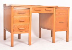 AIR MINISTRY STYLE 20TH CENTURY TEAK OFFICE WRITING DESK