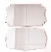 TWO VINTAGE ART DECO FRAMELESS HANGING MIRRORS