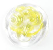 ALFRED FISHER FOR WHITEFRIARS - MID CENTURY GLASS SMILEY FACE SUN CATCHER IN FLINT