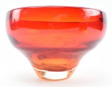 LARGE MURANO ITALIAN CIRCA 1970S ORANGE GLASS CENTREPIECE VASE