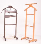 TWO RETRO MID CENTURY WOODEN GENTLEMAN'S VALET STAND