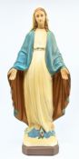 VINTAGE 20TH CENTURY PAINTED PLASTER FIGURE OF VIRGIN OF GUADALUPE