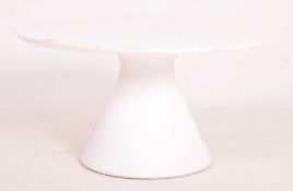 MAURICE BURKE FOR ARKANA - WHITE MUSHROOM SHAPED COFFEE TABLE