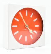 CHRISTON - VINTAGE 1970S WHITE & ORANGE METAL DESK CLOCK