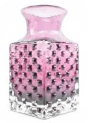 GEOFFREY BAXTER FOR WHITEFRIARS - 'CHESSBOARD' GLASS VASE IN AUBERGINE COLOURWAY