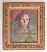 20TH CENTURY OIL ON CANVAS PORTRIAT PAINTING WITHIN GILT FRAME