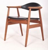 ERIK KIRKEGAARD FOR GLOSTRUP - DANISH DESIGN TEAK & VINYL UPHOLSTERED ARMCHAIR
