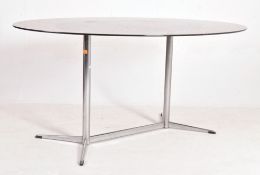BRITISH MODERN DESIGN - RETRO 20TH CENTURY GLASS & CHROME DINING TABLE