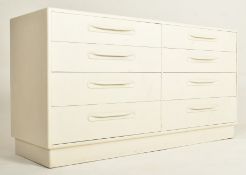 G-PLAN - FRESCO - MID CENTURY WHITE PAINTED TEAK DOUBLE CHEST OF DRAWERS