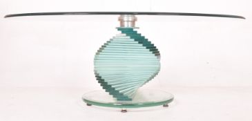 CONTEMPORARY HIGH-END GLASS SPIRAL LOW COFFEE TABLE