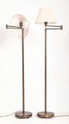 PAIR OF CONTEMPORARY DESIGN BRASSED METAL ARTICULATED FLOOR LAMPS
