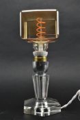 ITALIAN MID CENTURY GLASS & DESIGNER BULB DESK TABLE LAMP