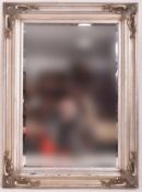 LARGE CONTEMPORARY SILVER FRAMED MIRROR