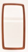 MID CENTURY DANISH TEAK FRAMED HANGING MIRROR