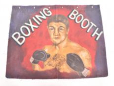 BOXING BOOTH - VINTAGE PAINTED LORRY CANVAS FAIRGROUND SIGN