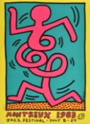 KEITH HARING - 1983 MONTREUX JAZZ FESTIVAL POSTER IN YELLOW