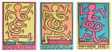 KEITH HARING - THREE SIGNED SERIGRAPH PRINTS