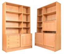 DOMINO, DENMARK - PAIR OF MID CENTURY HIGHBOARD BOOKCASES