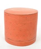 EARLY 20TH CENTURY RED LACQUERED THAI FOOD BOX CONTAINER