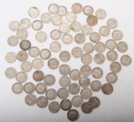 COLLECTION OF PRE 1920 SILVER THREE PENCE COINS