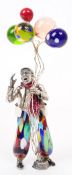 VITTORIO ANGINI - MID CENTURY MURANO GLASS & SILVER CLOWN