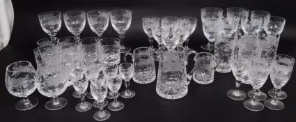 ROYAL BRIERLEY - LARGE COLLECTION OF VINTAGE CRYSTAL GLASSES