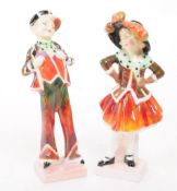 ROYAL DOULTON - TWO MID CENTURY PORCELAIN PEARLY GIRL AND BOY FIGURES
