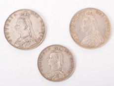 THREE 19TH CENTURY SILVER COINS