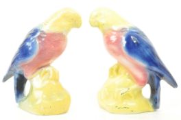 PAIR OF 19THC CENTURY CERAMIC BIRD PARROT FIGURINES