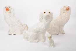 19TH CENTURY STAFFORDSHIRE FIRESIDE MANTEL DOGS