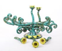 CONTEMPORARY STUDIO POTTERY CERAMIC CANDLESTICK HOLDER