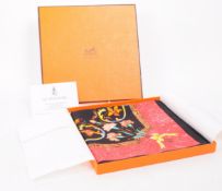 HERMES - PARIS - LATE 20TH CENTURY BOXED SILK SCARF