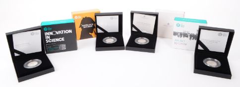 ROYAL MINT - FOUR SILVER PROOF 50P COINS